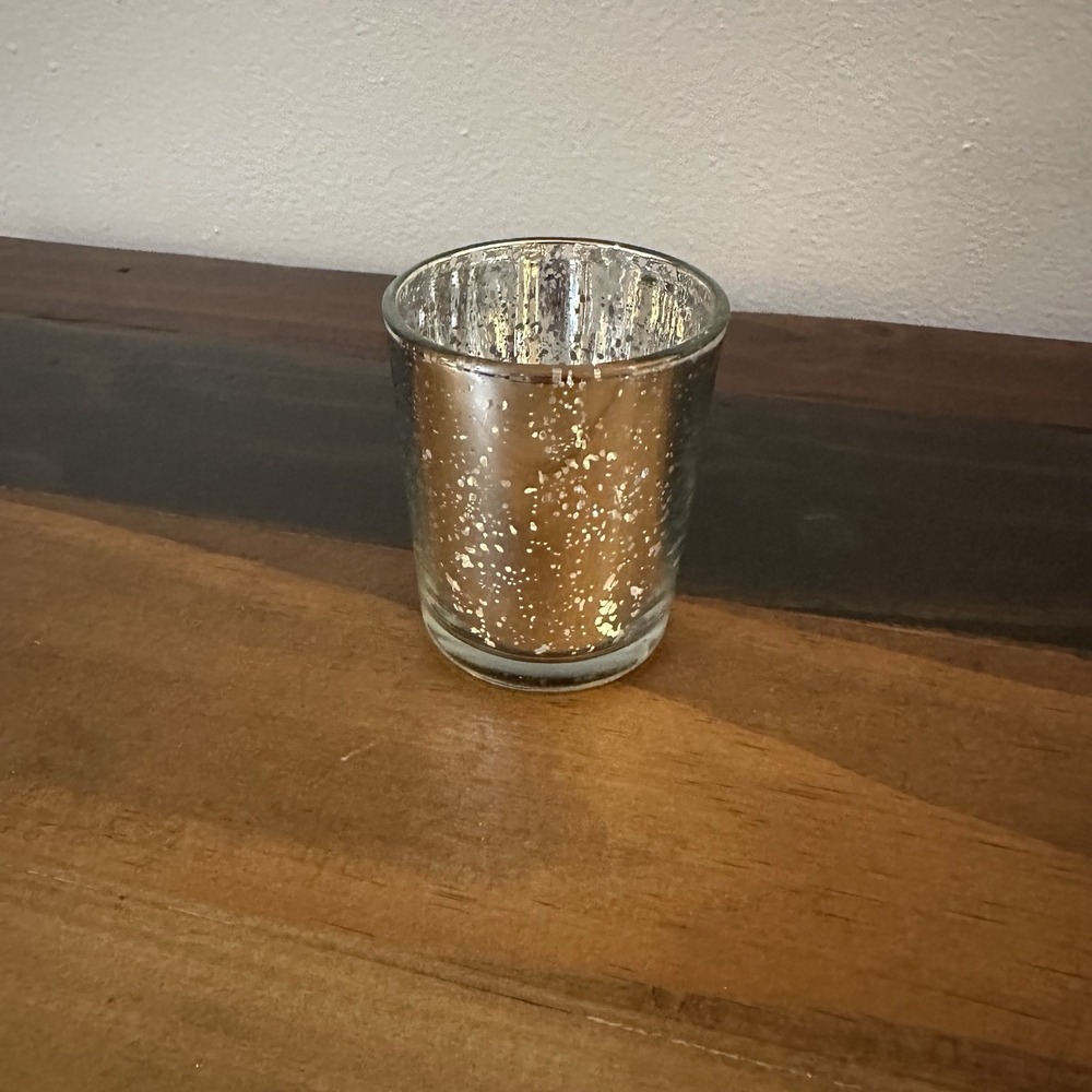 Set of 9 Light Gold Mercury Glass Votive Candle Holders 2.5x2" Decor - Picture 2 of 5